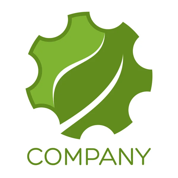 Bieg z liść logo — Wektor stockowy