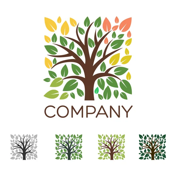 Square tree logo.Vector illustration Stock Illustration
