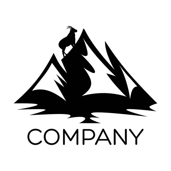 Góry i koza logo — Wektor stockowy