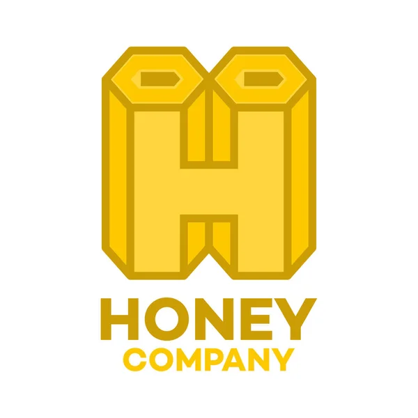 Logotipo de la carta vinculada a la empresa Honey y H — Archivo Imágenes Vectoriales