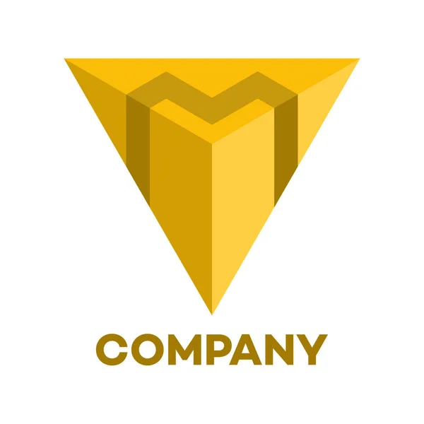 Triangle and M company linked letter logo — Stock Vector