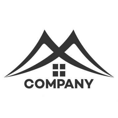 şirket bağlantılı mektup logo Emlak logosu ve M