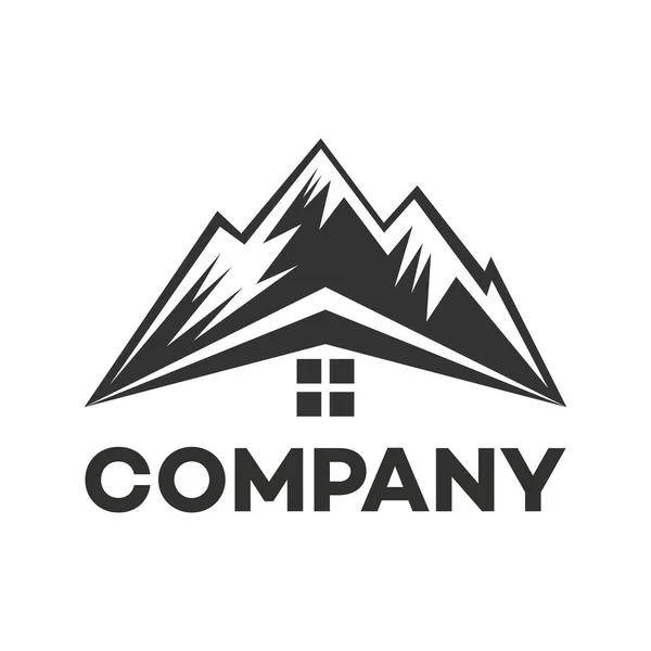 Góry i logo nieruchomości — Wektor stockowy