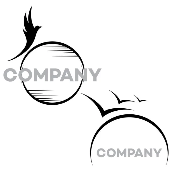 Pájaro al atardecer logo — Vector de stock