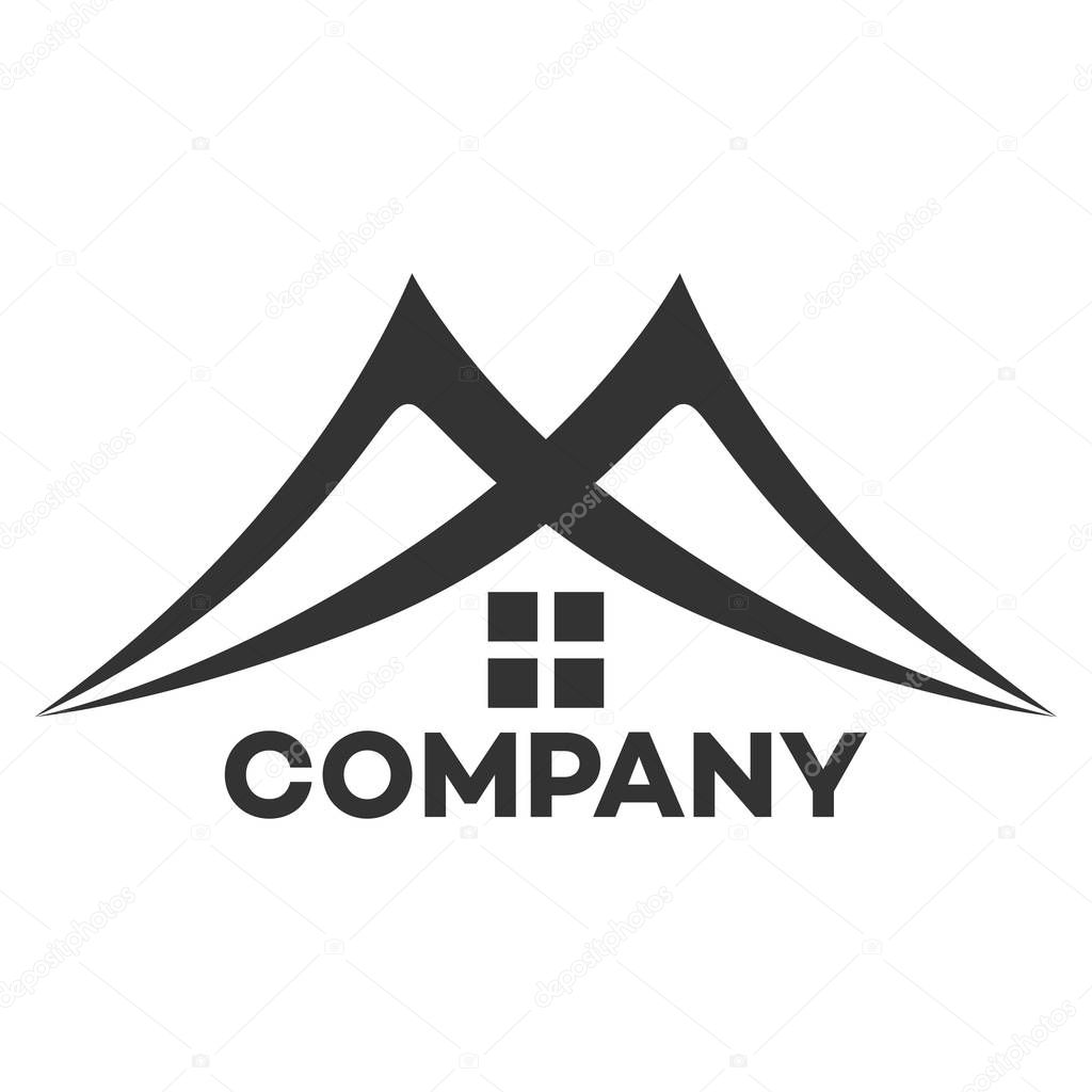 Real estate logo and M company linked letter logo