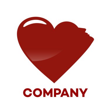 Kişinin yüz ve kalp logosu