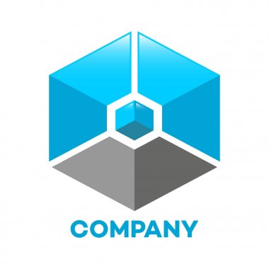 Soyut altıgen logosunu görmeniz gerekir. Vektör çizim.