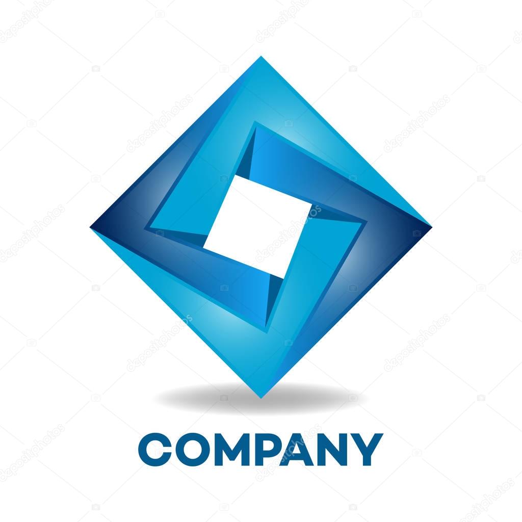Abstract square logo. Vector illustration.