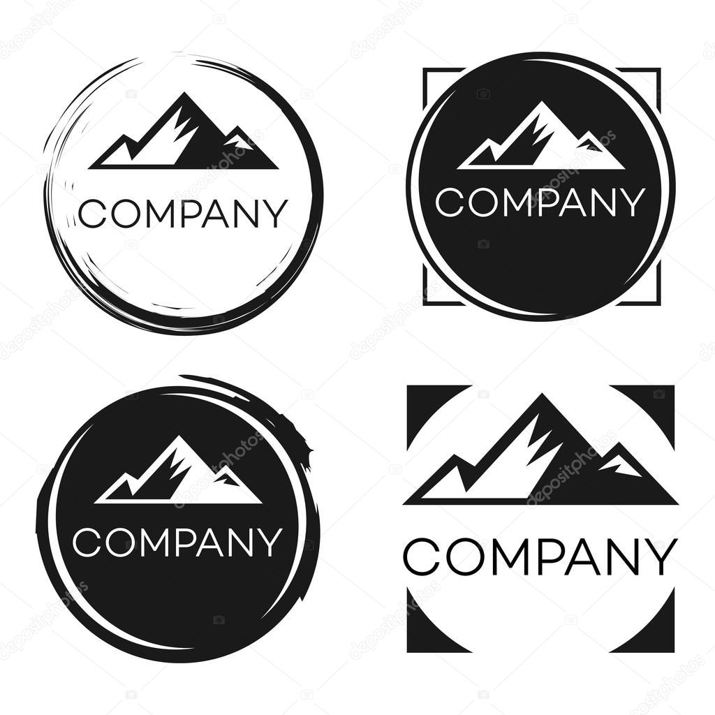 Mountains logo. Vector illustration.