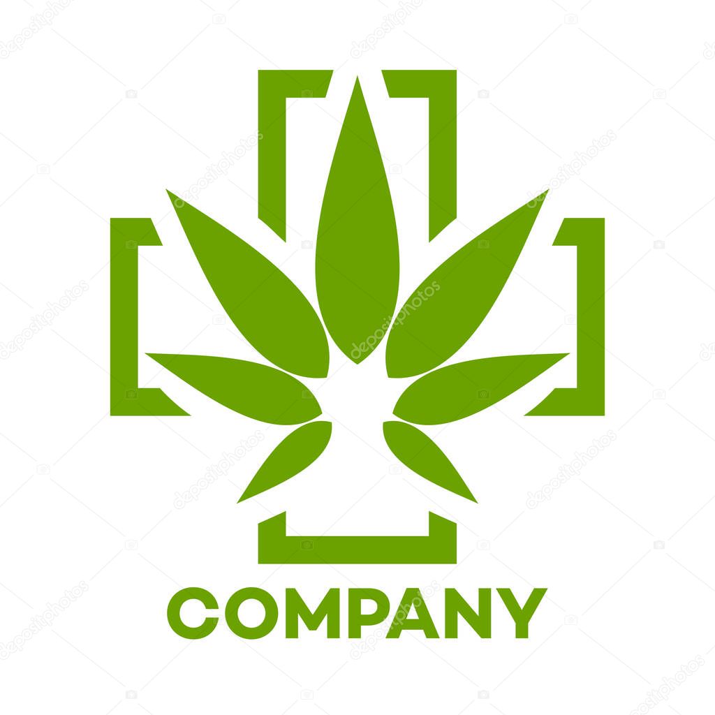 Cannabis logo. Vector illustration.