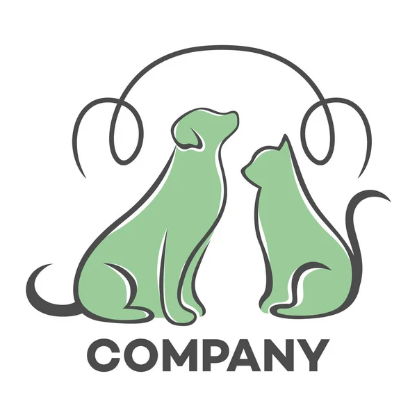 Kot i pies logo — Wektor stockowy