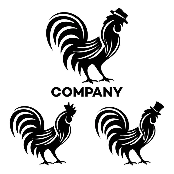 Coq dans un chapeau logo — Image vectorielle