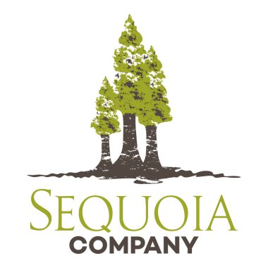 Sequoia logosunu görmeniz gerekir. Vektör çizim.