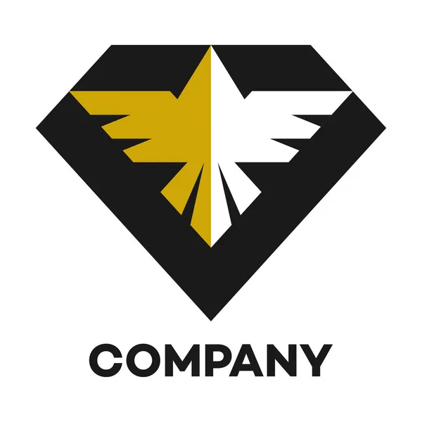 Logo diamant et aigle — Image vectorielle