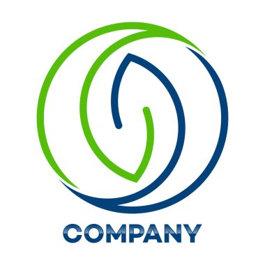 Bir daire logo yaprakları