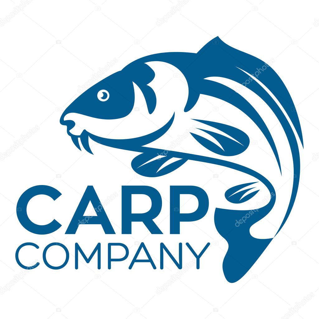 Fish carp logo. Vector illustration.