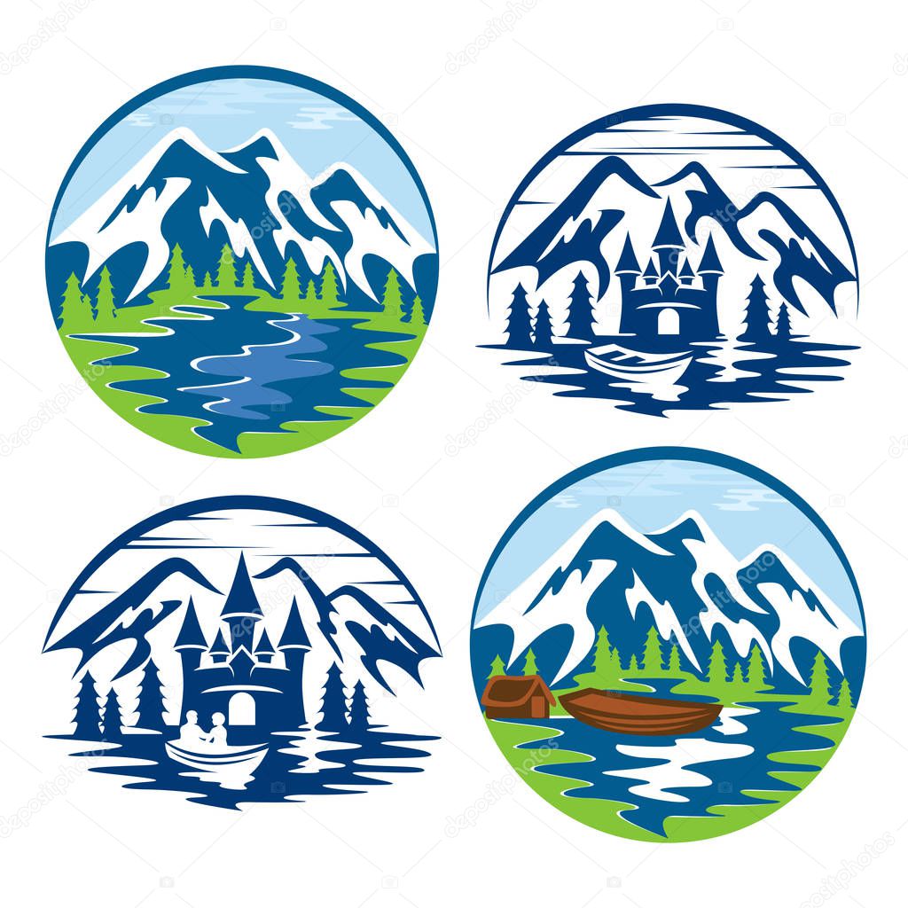 Mountains in a circle logo