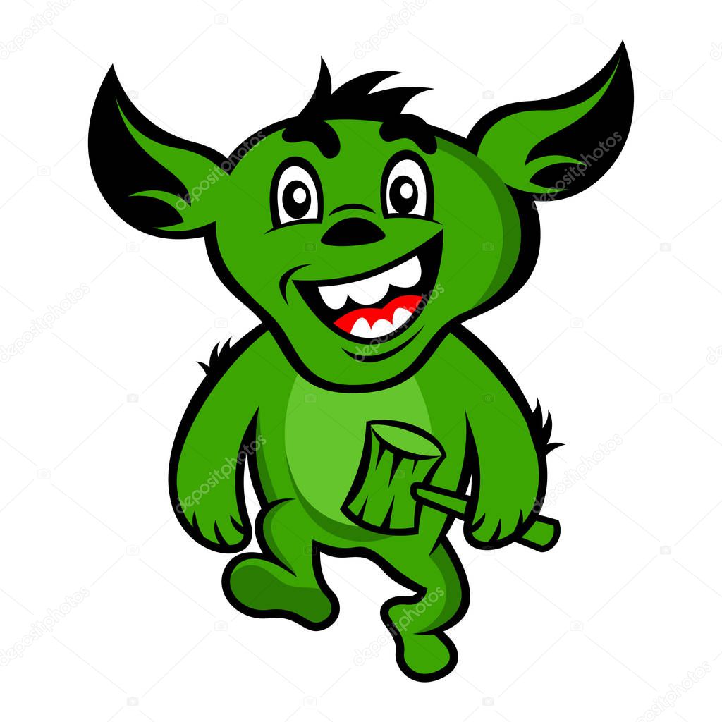 Goblin mascot. Vector illustration.
