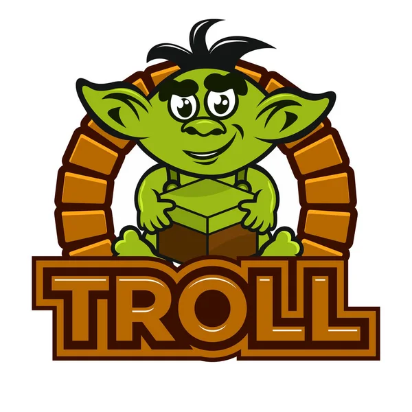 cartoon troll mascot.Vector illustration.