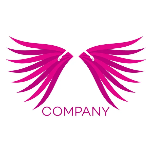 Ailes et logo femme — Image vectorielle