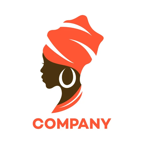 Bella Donna Africana Logo — Vettoriale Stock