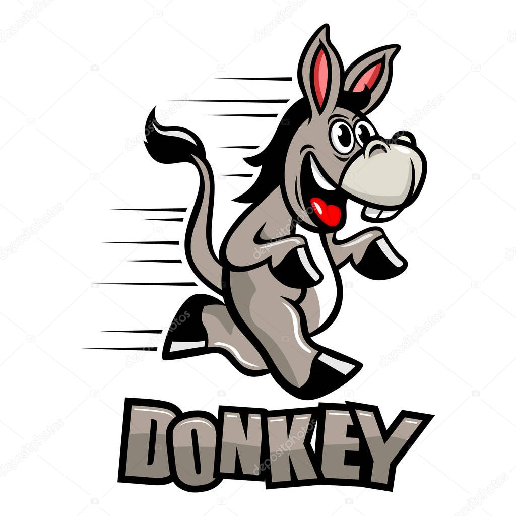 Funny donkey mascot. Vector illustration