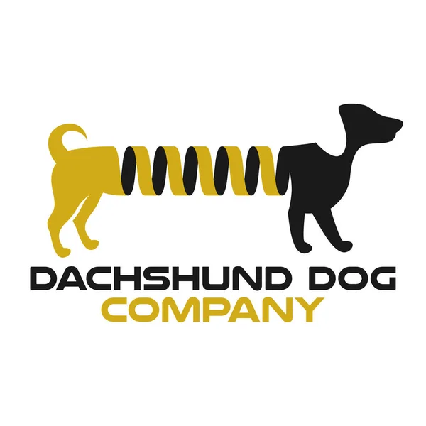 Hund Dackel Spring Logo — Stockvektor