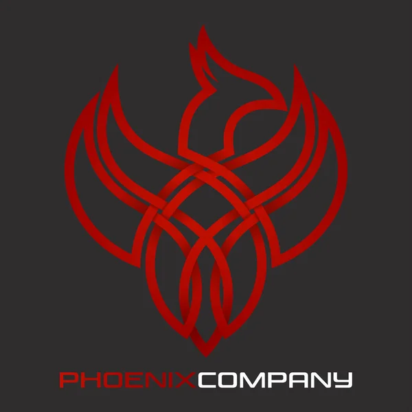 Phoenix Bird Логотипом Массивной Ленты — стоковый вектор