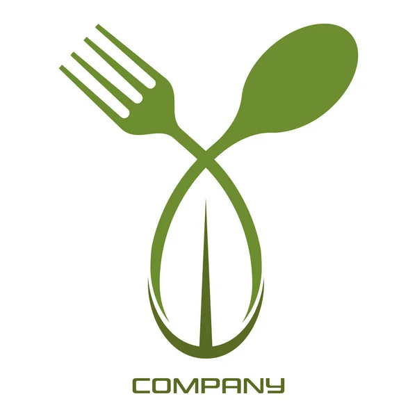 Logo Vegano Ristorante — Vettoriale Stock