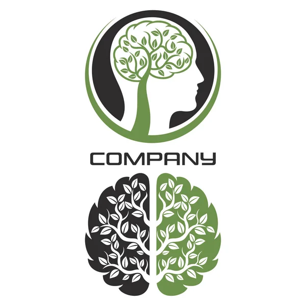 Drzewa Ludzki Mózg Logo — Wektor stockowy