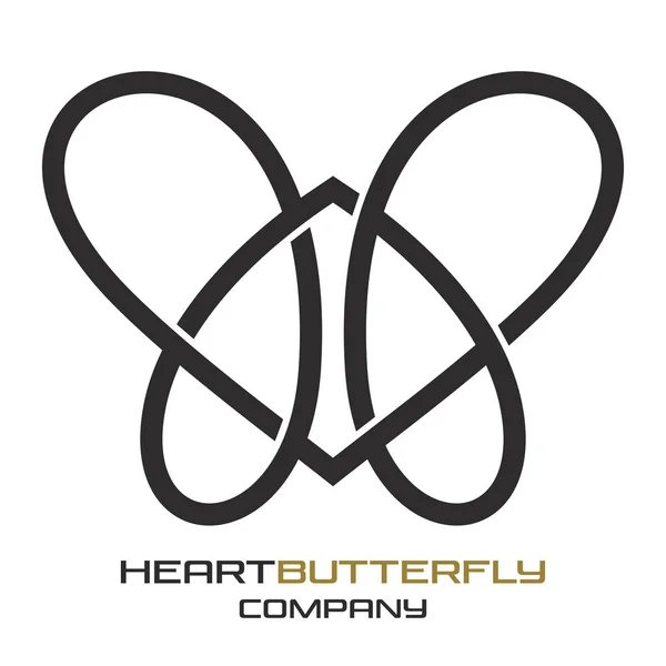 Logo Schmetterling Aus Herzen — Stockvektor