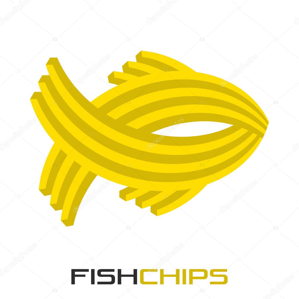 Abstract fish chips logo
