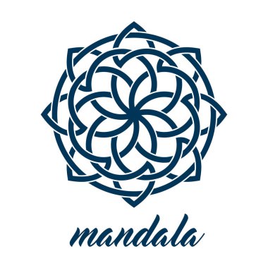 Bir mandala logo şeklinde süsleme