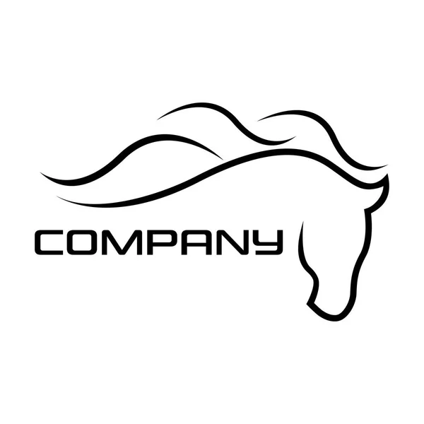 Logotipo Cavalo Preto Abstrato — Vetor de Stock