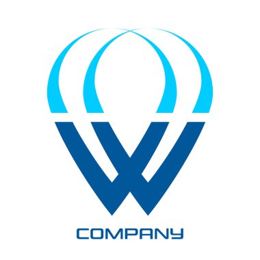 Bir damla su ve harf W logo