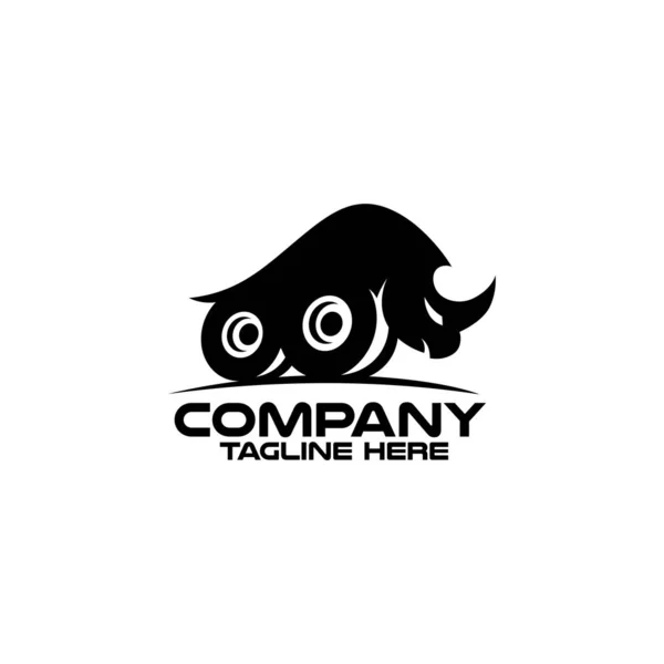 Modernes Nashorn Und Geländewagen Logo Vektorillustration — Stockvektor