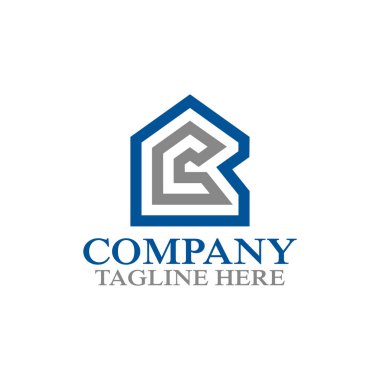 Modern gayrimenkul ve Bc veya CB harfleri. Vektör illüstrasyonu.