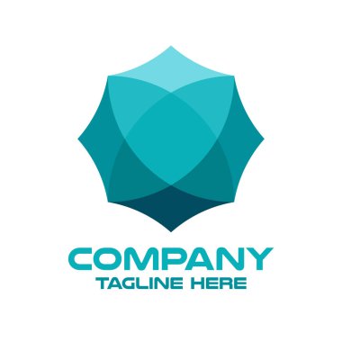 Logonun soyutlanmasında modern kalkan. Vektör illüstrasyonu.