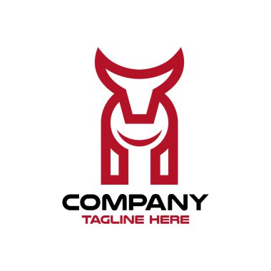 Modern boğa ve logo anahtarı. Vektör illüstrasyonu.