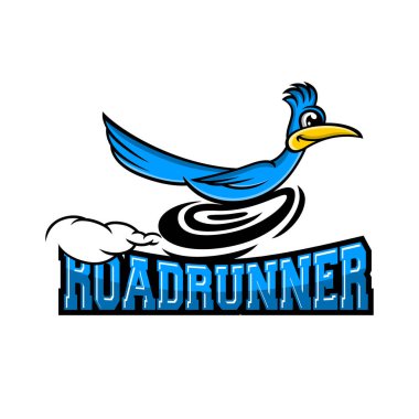 Modern roadrunner kuş logosu. Vektör illüstrasyonu.