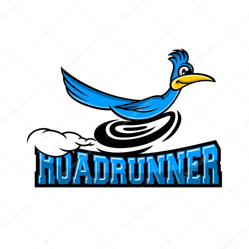 Modern roadrunner bird logo. Vector illustration.