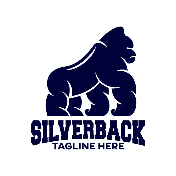 Modern Silverback Gorilla Mascotte Logo Vector Illustratie — Stockvector
