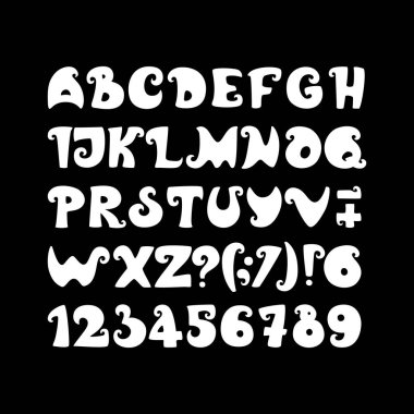 alfabe ve sayı yazı tipi.