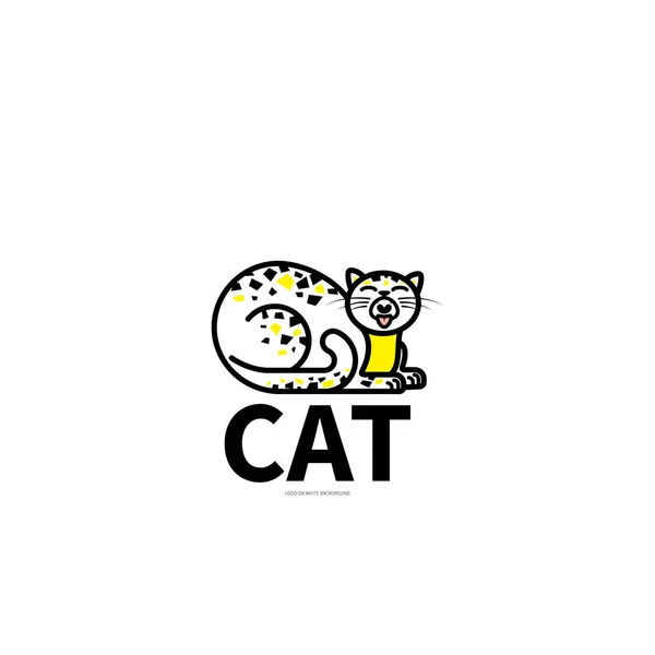 Lindo gato logo — Vector de stock