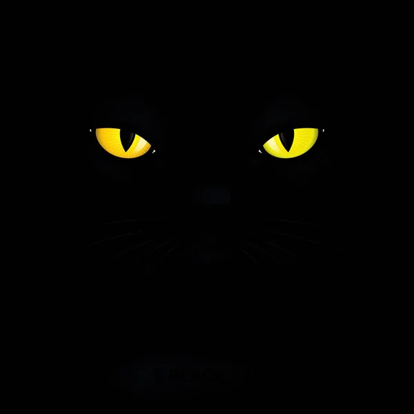 Gato con ojos amarillos . — Vector de stock