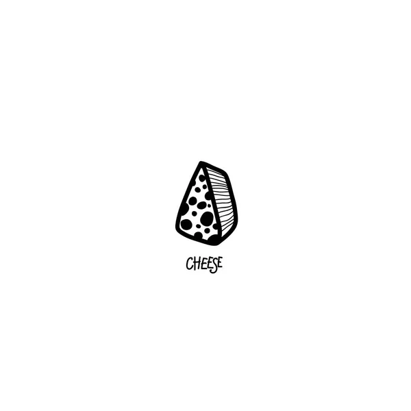 Logo of cheese hand-drawn. — Stock Vector