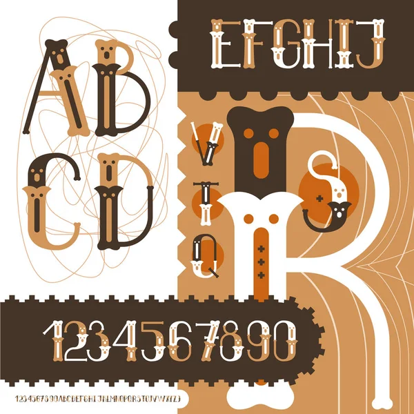 Lettres et chiffres vintage . — Image vectorielle