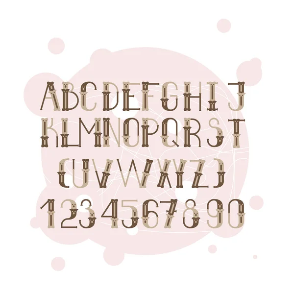 Алфавит и число шрифтов . — стоковый вектор
