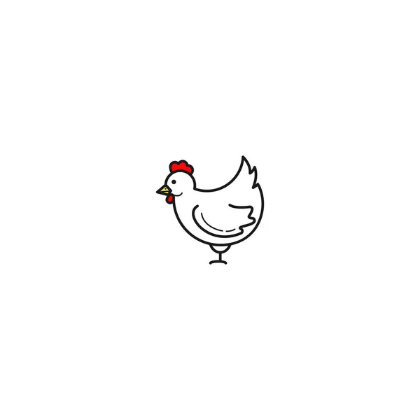 Κοτόπουλο χέρι που σύρεται στο λευκό — Διανυσματικό Αρχείο