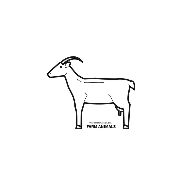 Cabra preto e branco em branco —  Vetores de Stock